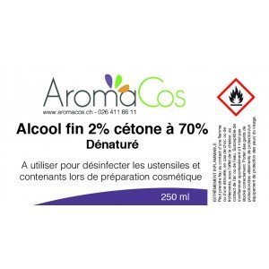 Alcool Fin 2% cétone 70% Dénaturé 250ml